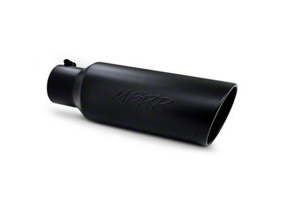 MBRP Angled Cut Rolled End Exhaust Tip; 6-Inch; Black (Fits 4-Inch Tailpipe)