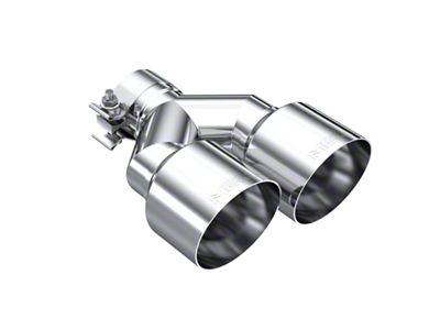 MBRP Angled Cut Dual Round Exhaust Tip; 4-Inch; Polished; Driver Side