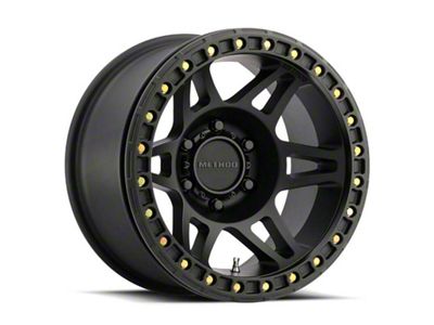 Method Race Wheels MR106 Beadlock Matte Black Wheel; 17x9; -44mm Offset; 8x165.1mm Bolt Pattern; 130.81mm Hub Bore