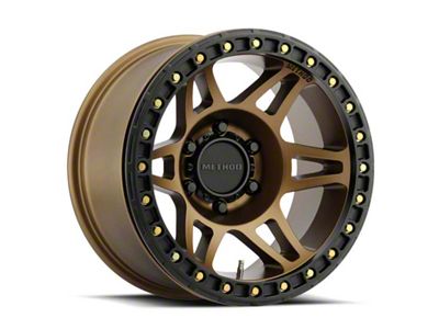 Method Race Wheels MR106 Beadlock Bronze Wheel; 17x9; -44mm Offset; 8x165.1mm Bolt Pattern; 130.81mm Hub Bore