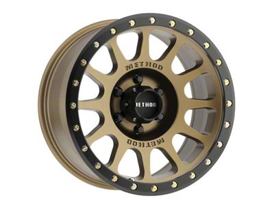 Method Race Wheels MR305 NV Bronze with Matte Black Lip Wheel; 18x9; 0mm Offset; 6x139.7mm Bolt Pattern; 108mm Hub Bore