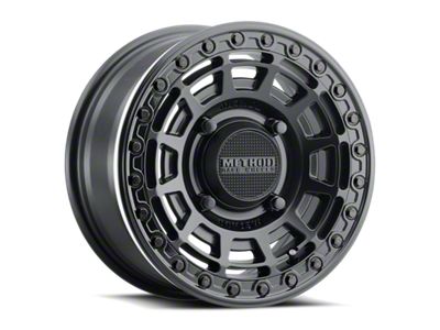 Method Race Wheels MR415 Beadlock Matte Black with Gloss Black Ring Wheel; 15x10; 25mm Offset