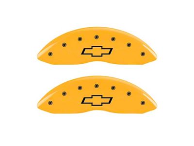 MGP 2 Caliper Covers Engraved Front Bowtie Yellow Finish Blk - 14238FBOWYL