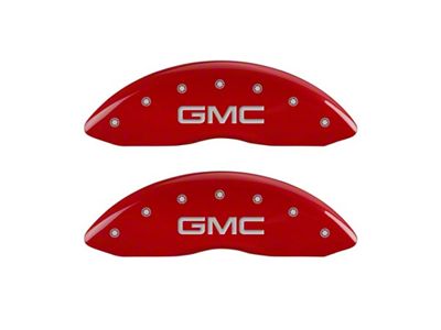 MGP 2 Caliper Covers Engraved Front Red Finish Silver - 34213FGMCRD