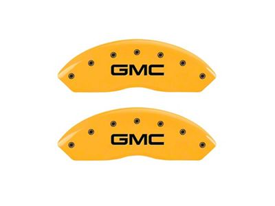 MGP 2 Caliper Covers Engraved Front Yellow Finish Black - 34012F Yellow