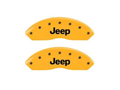 MGP 2 Caliper Covers Engraved Front Jeep Yellow Finish Black - 42009FJEPYL