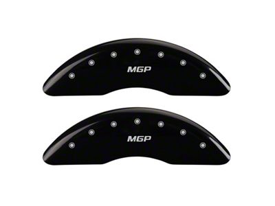 MGP 2 Caliper Covers Engraved Front Black Finish Silver - 34213FBK