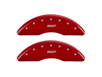 MGP 2 Caliper Covers Engraved Front Red Finish Silver - 34213FMGPRD
