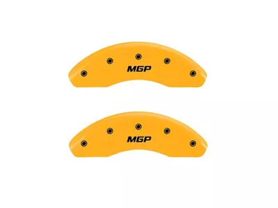 MGP 2 Caliper Covers Engraved Front Yellow Finish Black - 20209FYL