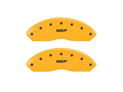 MGP 2 Caliper Covers Engraved Front Yellow Finish Black - 34012FYL