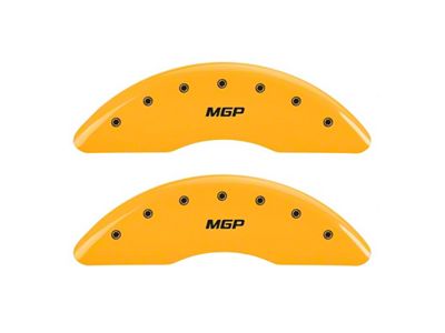 MGP 2 Caliper Covers Engraved Front Yellow Finish Black - 34213FMYL