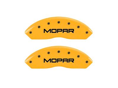 MGP 2 Caliper Covers Engraved Front Yellow Finish Black - 42009FMOPYL