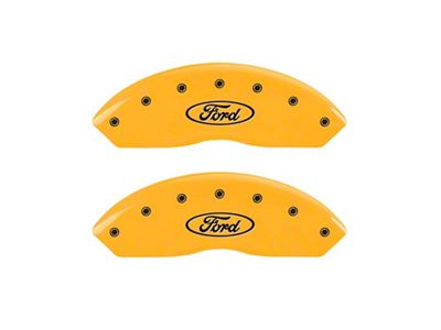 MGP 2 Caliper Covers Engraved Front Oval Logo/Ford Yellow Finish - 10155FFRDYL