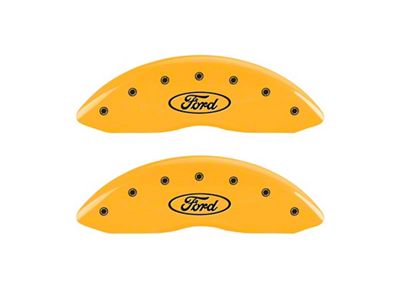 MGP 2 Caliper Covers Engraved Front Oval Logo/Ford Yellow Finish - 10234FFRDYL