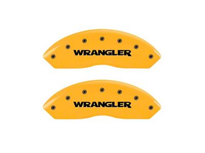 MGP 2 Caliper Covers Engraved Front Wrangler Yellow Finish Black - 42009FWRGYL