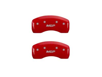 MGP 2 Caliper Covers Engraved Rear Red Finish Silver - 10246RMGPRD