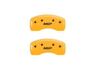 MGP 2 Caliper Covers Engraved Rear Yellow Finish Black - 39023RMYL