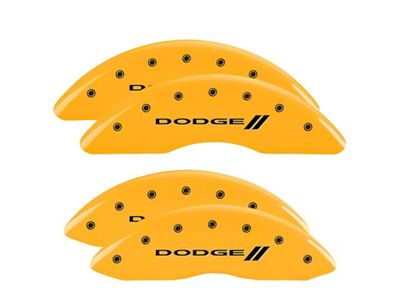 MGP 4 Caliper Covers Engraved F & R Stripes/Dodge Yellow - 12124SDD3YL