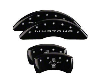 MGP 4 Caliper Covers Engraved Front 2015/Mustang Engraved Rear 2015/Bar - 10200SMB2BK