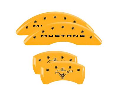 MGP 4 Caliper Covers Engraved Front 2015/Mustang Engraved Rear 2015/Bar - 10201SMB2YL