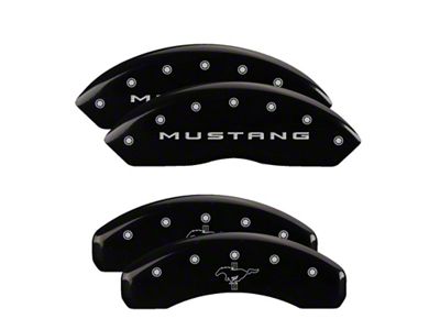 MGP 4 Caliper Covers Engraved Front 2015/Mustang Engraved Rear 2015/Bar - 10202SMB2BK