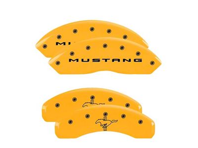 MGP 4 Caliper Covers Engraved Front 2015/Mustang Engraved Rear 2015/Bar - 10202SMB2YL