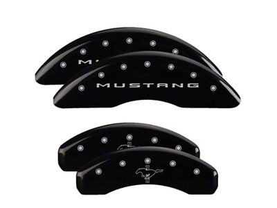 MGP 4 Caliper Covers Engraved Front 2015/Mustang Engraved Rear 2015/Bar - 10204SMB2BK