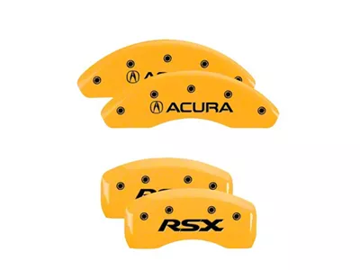 MGP 4 Caliper Covers Engraved Front Acura Rear RSX Yellow - 39003SRSXYL