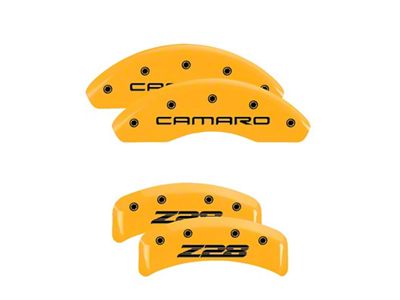 MGP 4 Caliper Covers Engraved Front Camaro Rear Z28 Yellow - 14026SZ84YL