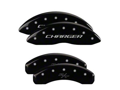 MGP 4 Caliper Covers Engraved Front Charger Rear RT Black - 12088SCHRBK