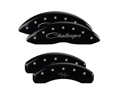 MGP 4 Caliper Covers Engraved Front Cursive/Challenger Engraved Rear RT - 12088SCLRBK