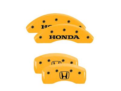 MGP 4 Caliper Covers Engraved Front Rear H Logo Yellow Finish Black Char 1998 Prelude