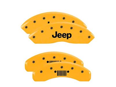 MGP 4 Caliper Covers Engraved Front Jeep Rear Grill Logo - 42014SJPLYL