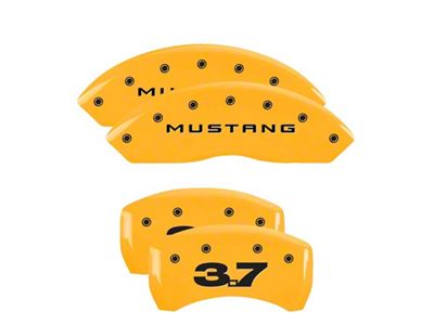MGP 4 Caliper Covers Engraved Front Mustang Engraved Rear 37 - 10198SM37YL