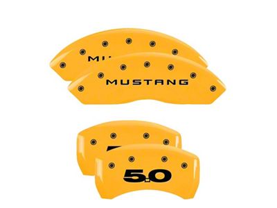 MGP 4 Caliper Covers Engraved Front Mustang Engraved Rear 50 - 10198SM50YL