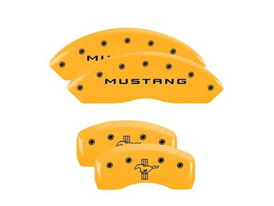 MGP 4 Caliper Covers Engraved Front Mustang Rear Bar & - 10017SMBPYL
