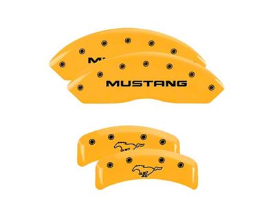 MGP 4 Caliper Covers Engraved Front Mustang Rear Pony Yellow - 10095SMPYYL