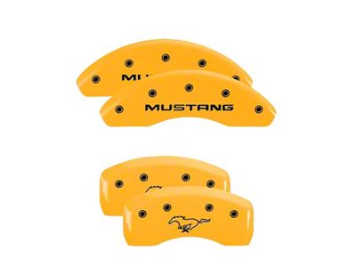 MGP 4 Caliper Covers Engraved Front Mustang Rear Pony Yellow - 10224SMPYYL