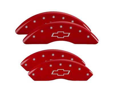 MGP 4 Caliper Covers Engraved Front & Rear Bowtie Red - 14008SBOWRD