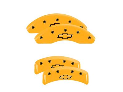 MGP 4 Caliper Covers Engraved Front & Rear Bowtie Yellow - 14026SBOWYL