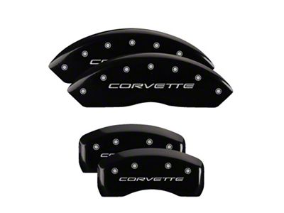 MGP 4 Caliper Covers Engraved Front & Rear C5/Corvette Black - 13007SCV5BK