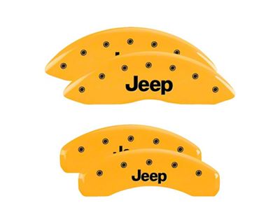 MGP 4 Caliper Covers Engraved Front & Rear Jeep Yellow - 42004SJEPYL