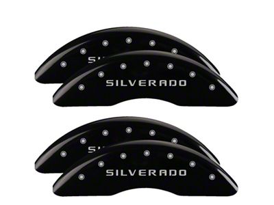 MGP 4 Caliper Covers Engraved Front & Rear Silverado Black - 14173SSILBK