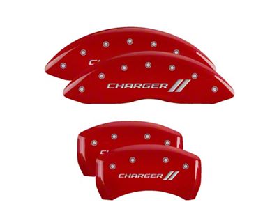 MGP 4 Caliper Covers Engraved Front & Rear With stripes/Charger - 12181SCH1RD