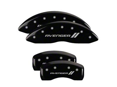 MGP 4 Caliper Covers Engraved Front & Rear With stripes/Avenger - 12192SAV1BK