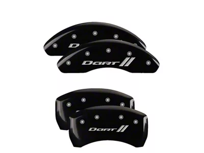 MGP 4 Caliper Covers Engraved Front & Rear With stripes/Dart - 12199SDRTBK