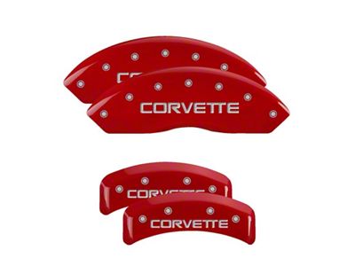 MGP 4 Caliper Covers Gloss Red Engraved with Corvette C4 - 13013SCV4RD