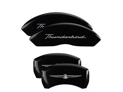 MGP 4 Caliper Covers Engrvd Front No bolts/Engrvd Rear/Tbird - 10086STDBBK