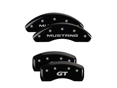 MGP 4 Caliper Covers Engraved Front Mustang Engraved Rear SN95/GT - 10224SMG1BK