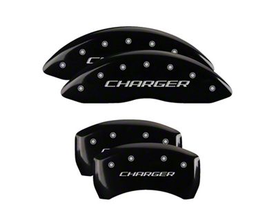 MGP 4 Caliper Covers Engraved Front & Rear Block/Charger Black - 12005SCHBBK